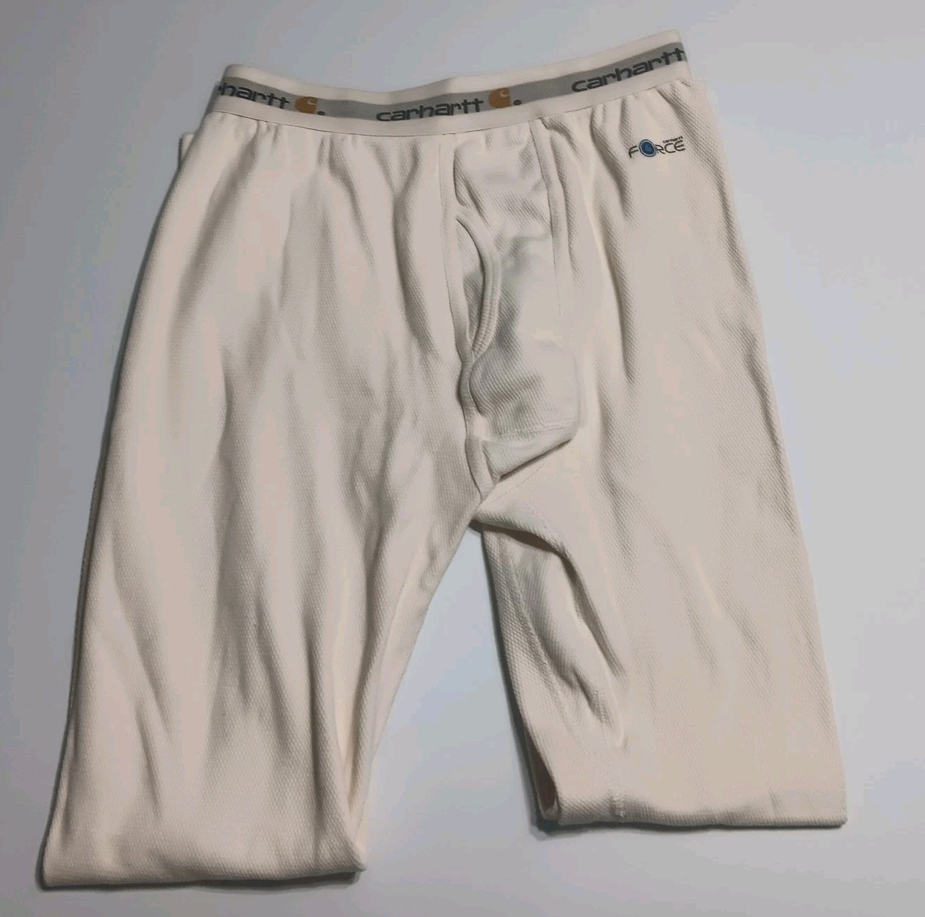 Carhartt Force Men’s Long Johns Underwear Bottoms White Solid Size Large Regular