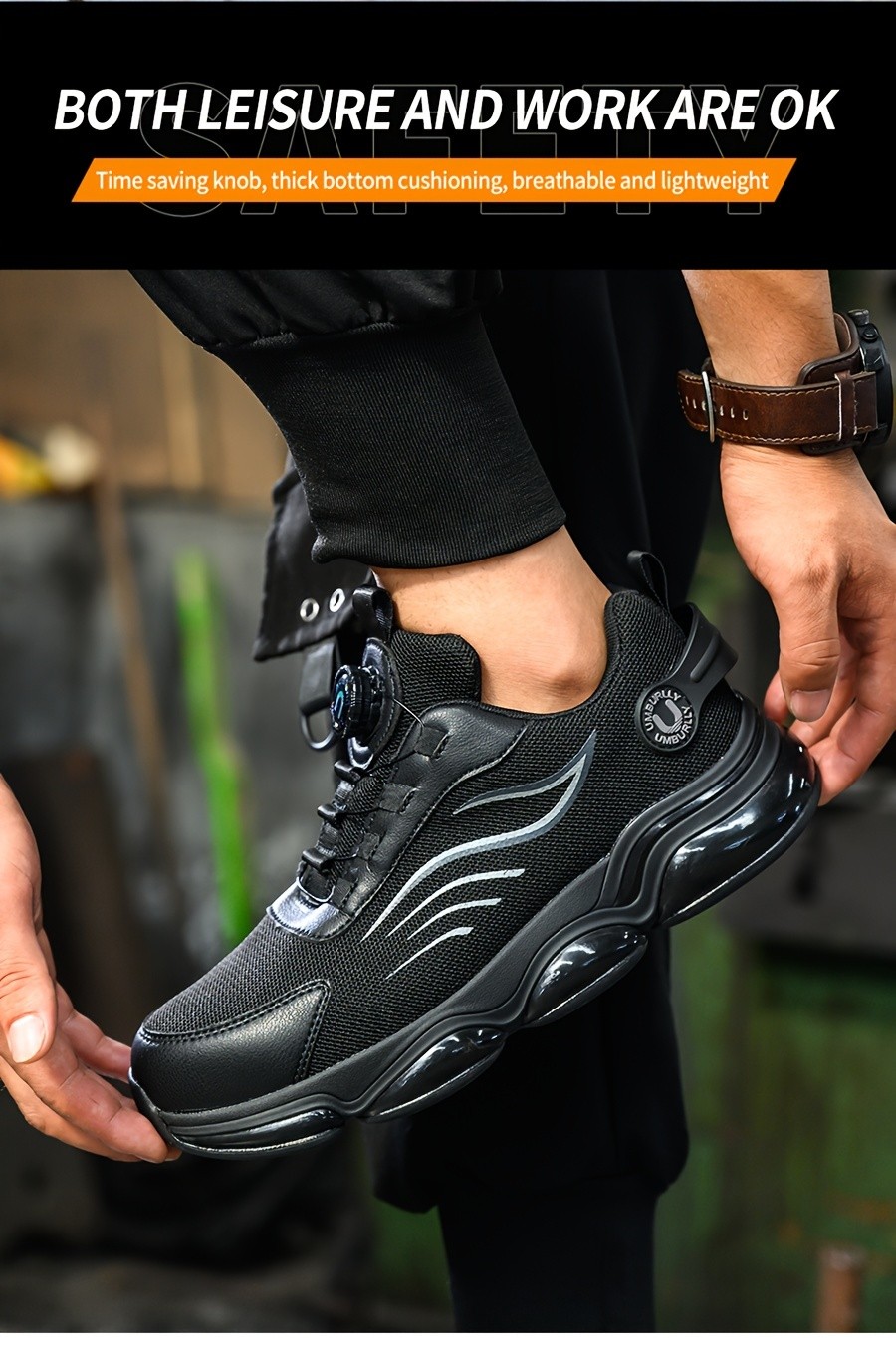 Work Safety Steel Toe Shoes Men Tennis Lightweight Sneakers Slip Indestructible