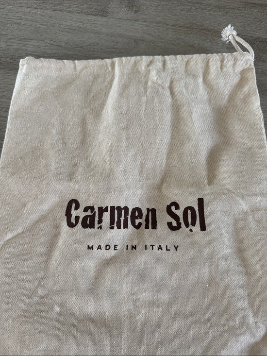 Authentic Carmen Sol Canvas drawstring Dust Bag Made In Italy 14X11 inches