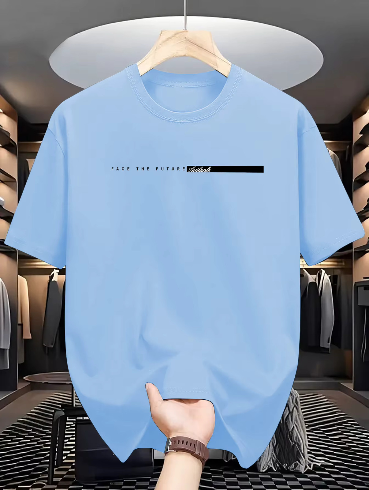 Men’s Summer Cotton Loose Fit Letter Print T Shirt Casual Tee Tshirt Casual Gift