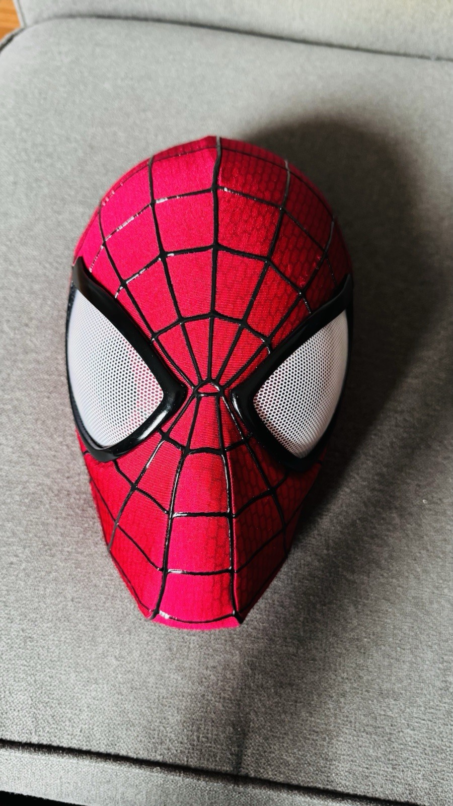 Spider-Man Full Face Fabric Costume Mask, Red/Black/White, One Size