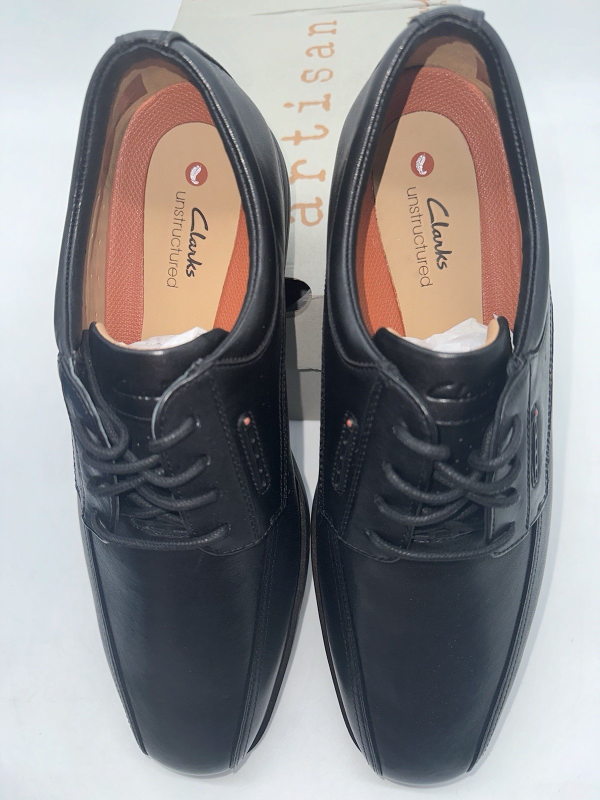 Clarks Men’s Un Kendric Way Black Leather 26179991 Size 12 M