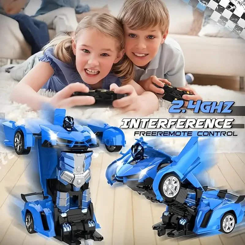 1:18 Remote Control Deformation Robot Car with LED Lights – 360° Drift, USB