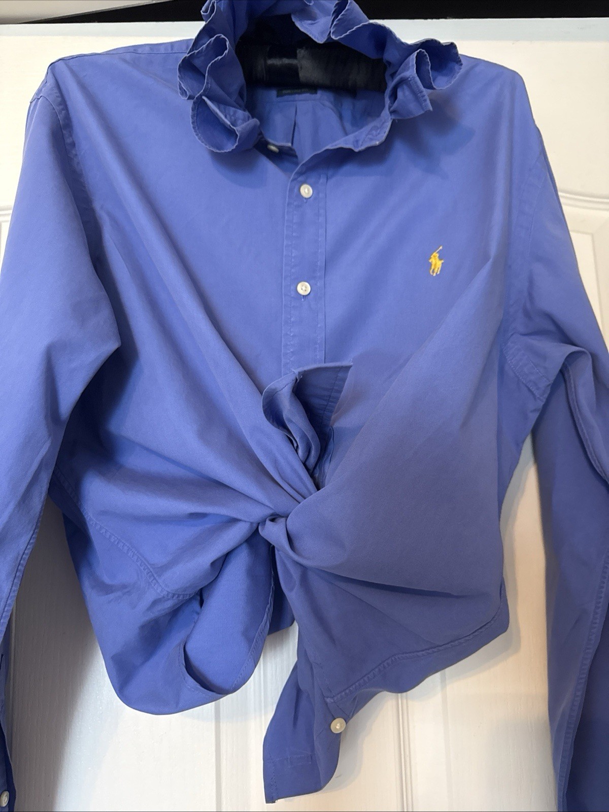 Ralph Lauren Reworked Ruffled Collar Blouse Blue Women’s L