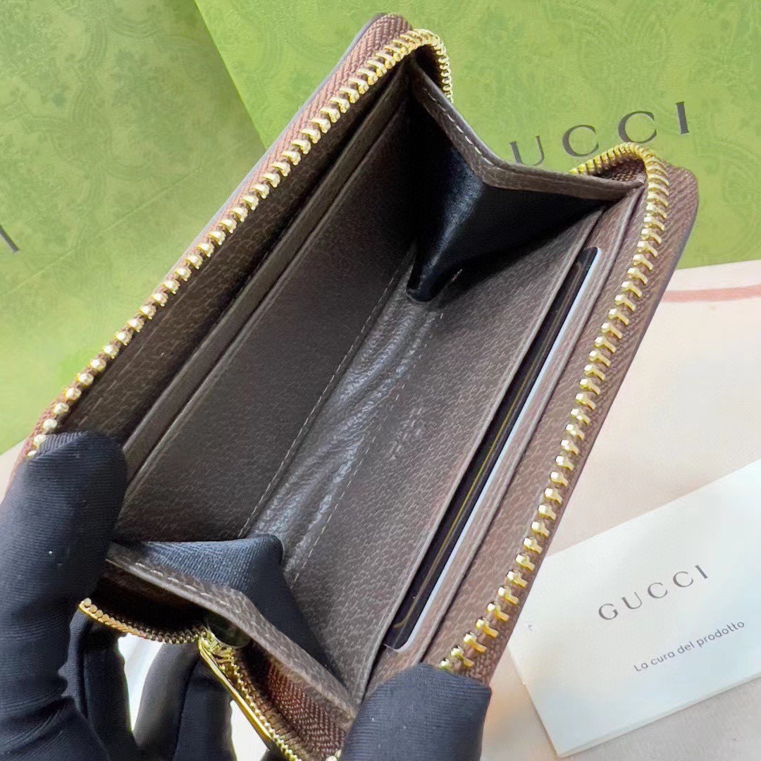 GG Ophidia Web Zippy Coin Purse Card Case Wallet
