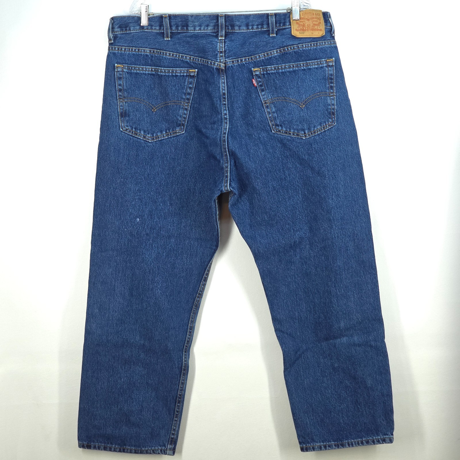 Levi’s 505 Denim Jeans Mens 42×29 (44×29) Dark Wash Regular Fit Straight Leg