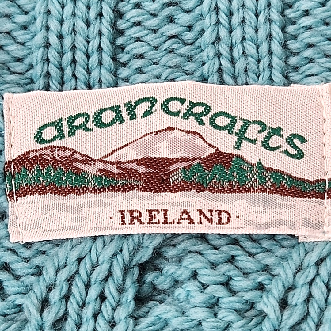 Aran Crafts Merino Wool Cable Knit Cardigan Coat Womens S Zip Fisherman Ireland