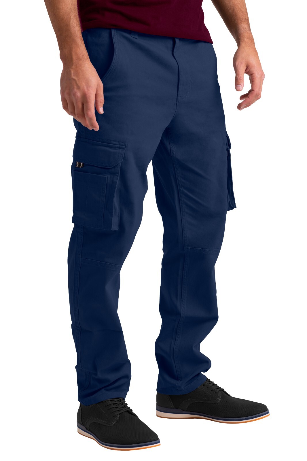 Mens Cargo Combat Flex Work Trouser Relax-Fit Multi Pocket Stretch Workwear Pant