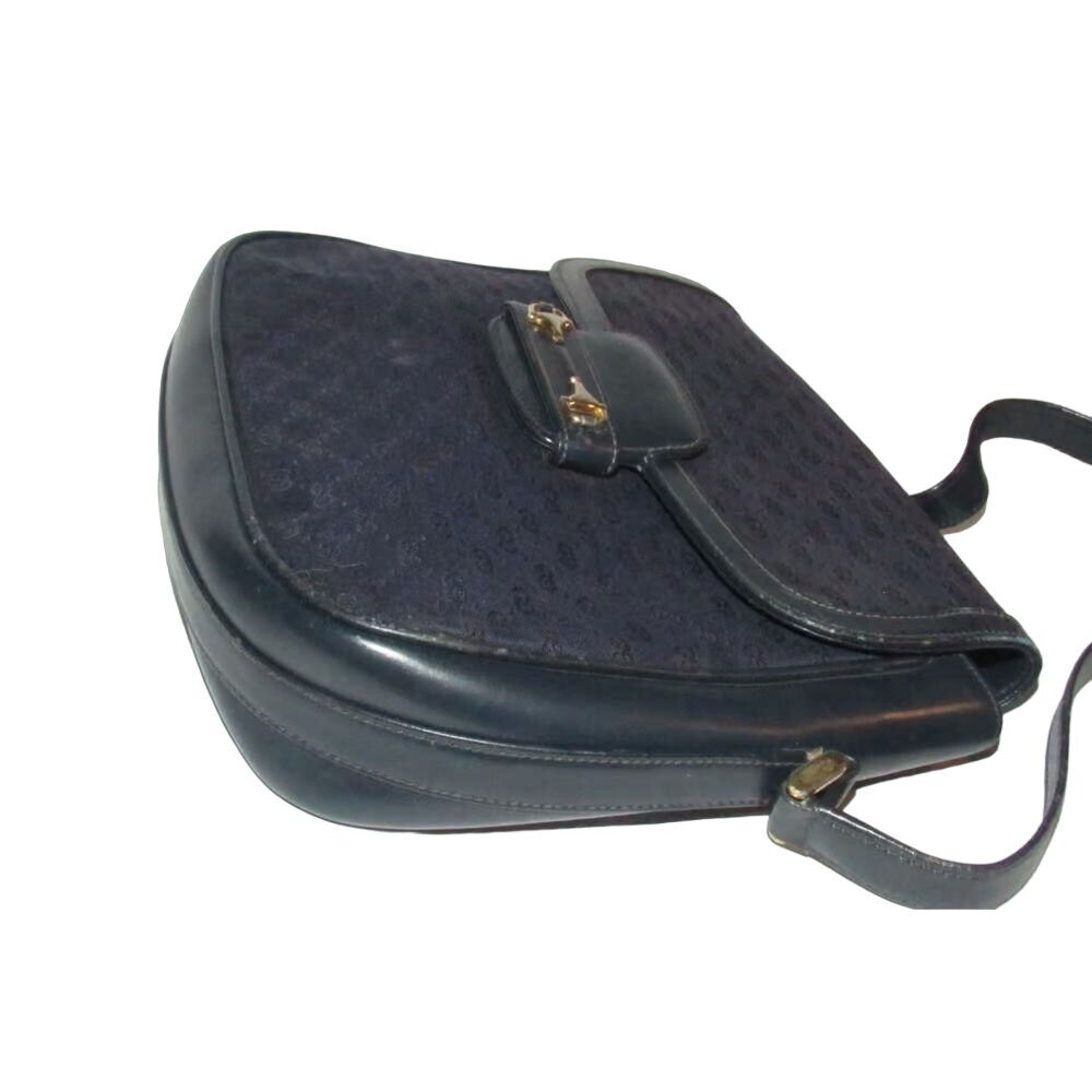 Gucci blue micro Guccissima 1955 horse-bit shoulder/crossbody