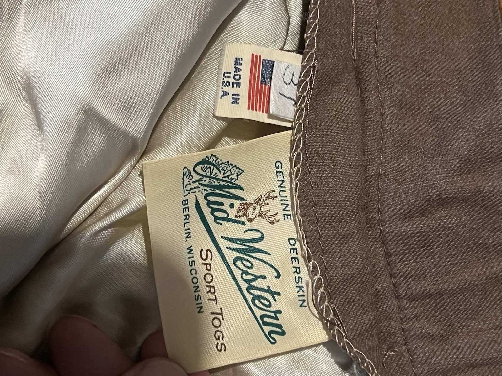 Mid Western Sport Togs Men’s Genuine Deerskin Leather Pants size 31 (small)
