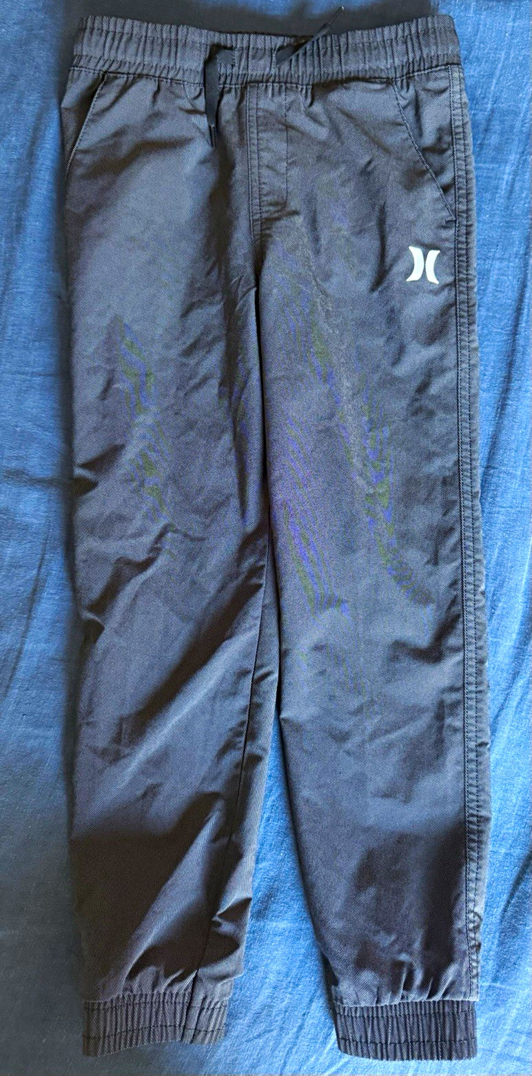 Hurley Boys Jogger Pants Cotton Twill Elastic Waist Logo 6-7 Years