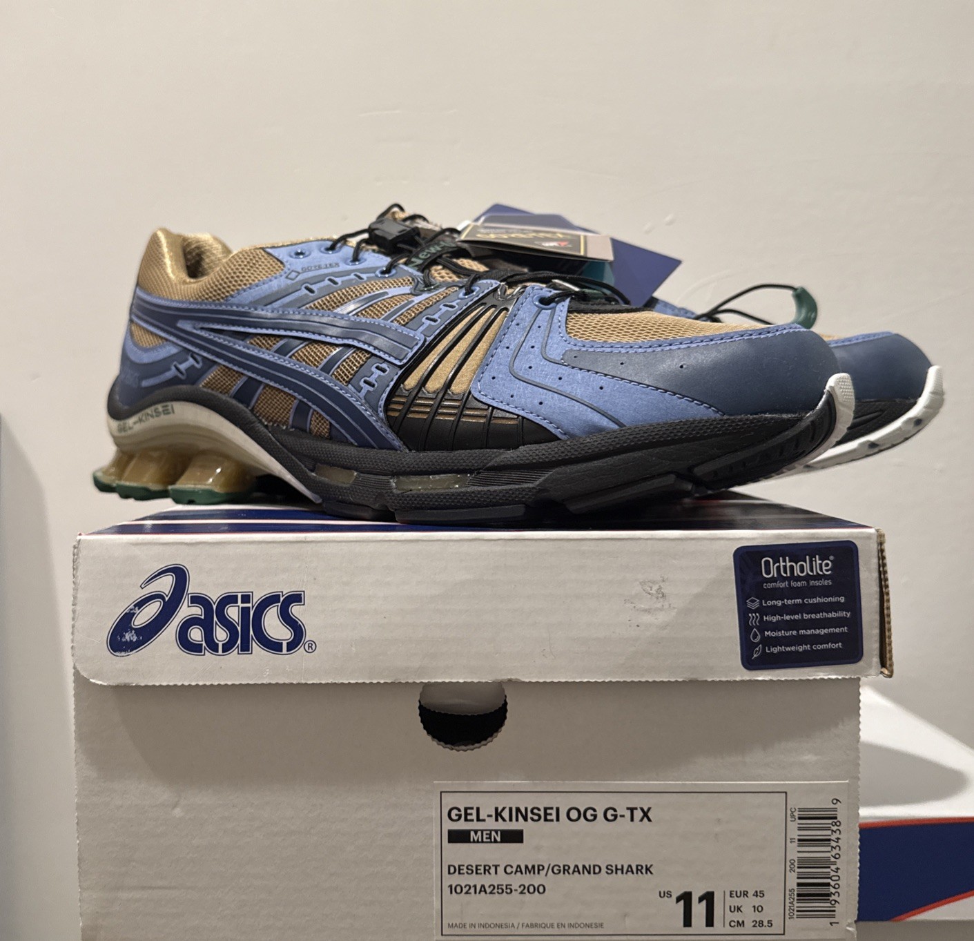 ASICS GEL-KINSEI OG G-TX Men’s Size 11 Desert Camp/ Grand shark Gore Tex