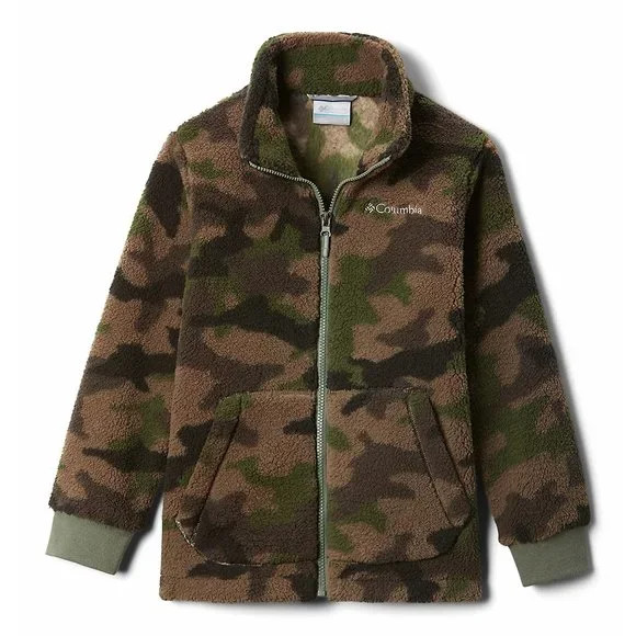 Columbia Boy’s Rugged Ridge Sherpa Full-Zip Jacket Cypress Camo, Youth S, XL