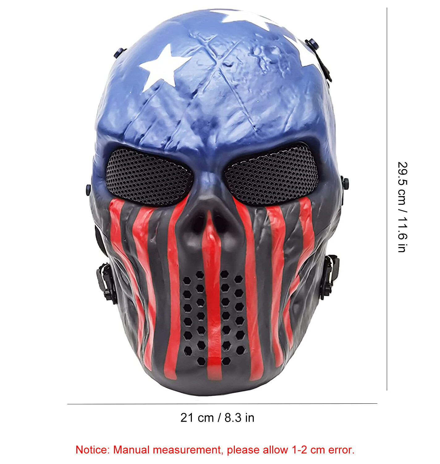 Halloween Full Face Mask Skull Masks with Metal Mesh for Cosplay Costume Party
