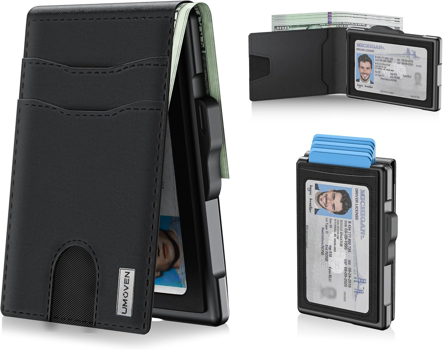 Wallet for Men – Pop Up Case, Cash Slot, and Credit Card Slot (Black)