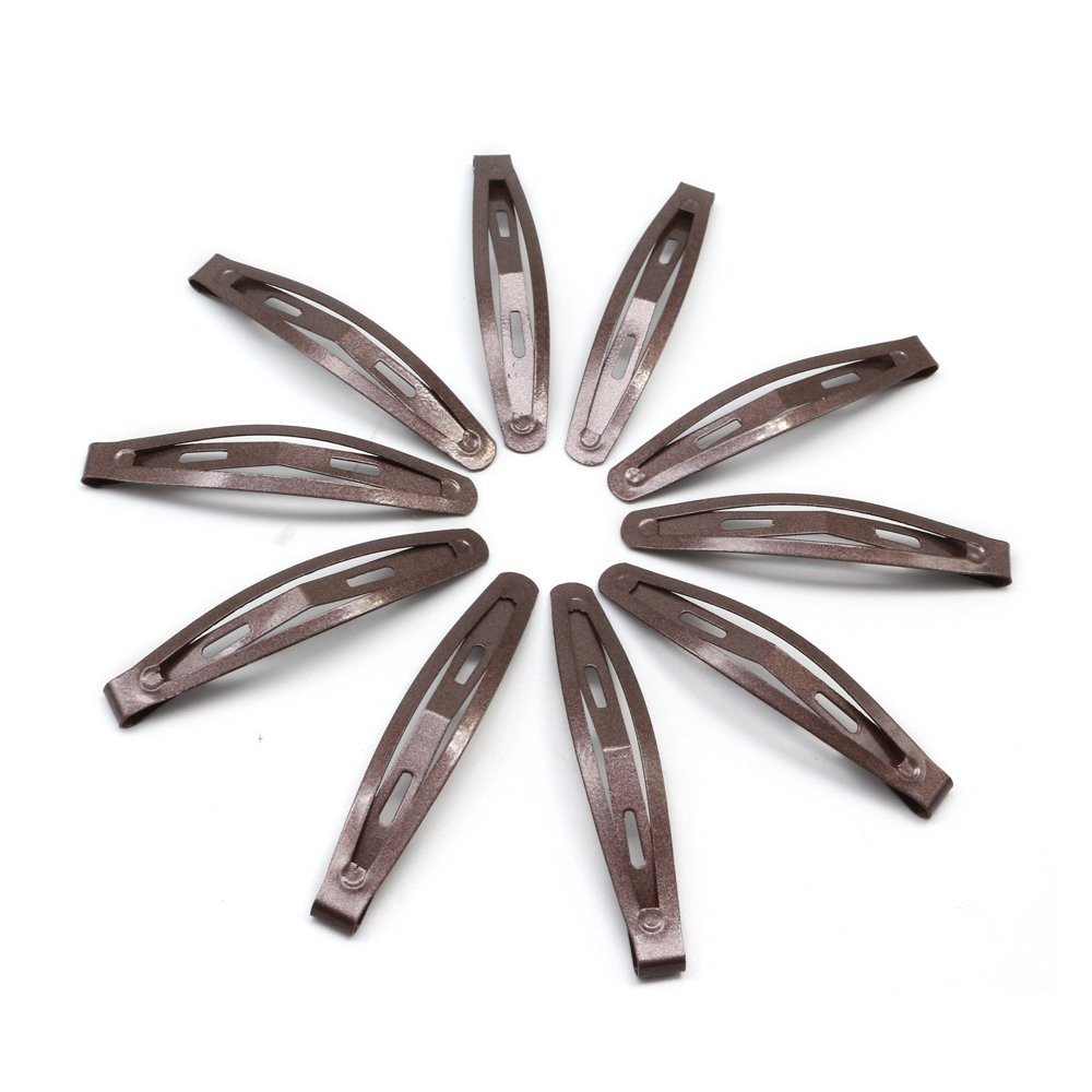 Dofash 12Pcs 6CM/2.36IN Metal Slim Snap Hair Clips Long Hair Barrettes Hair Acce