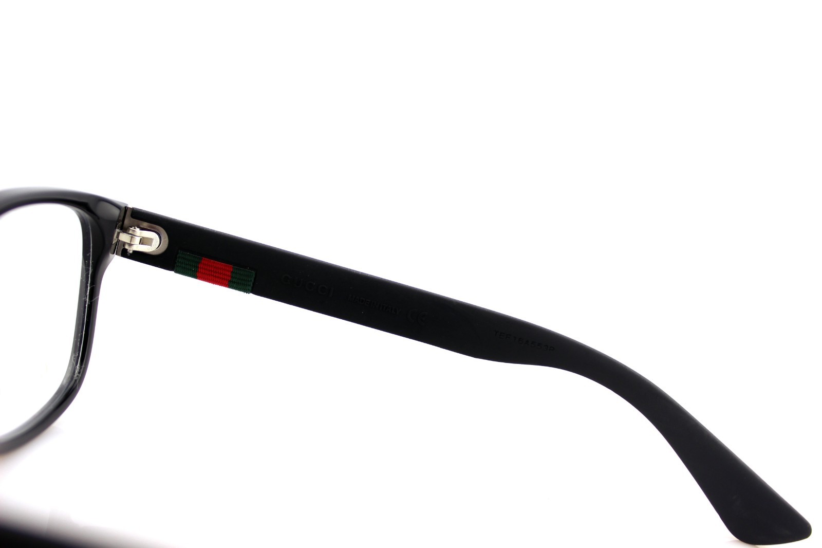 NEW Authentic GUCCI EyeGlasses Mens Shiny Black Matte Rubber Frame GG0011O 001