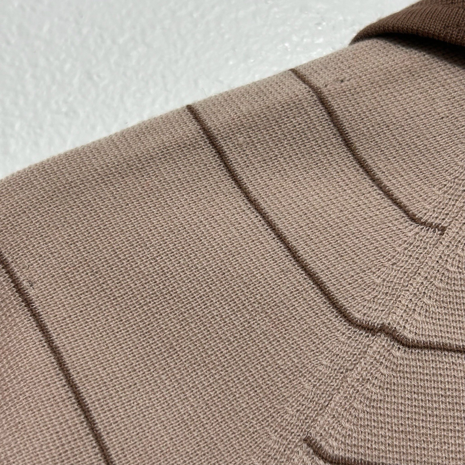 Fully Fashioned Tan & Brown 100% Wool Button Up Cardigan Womens Size 10