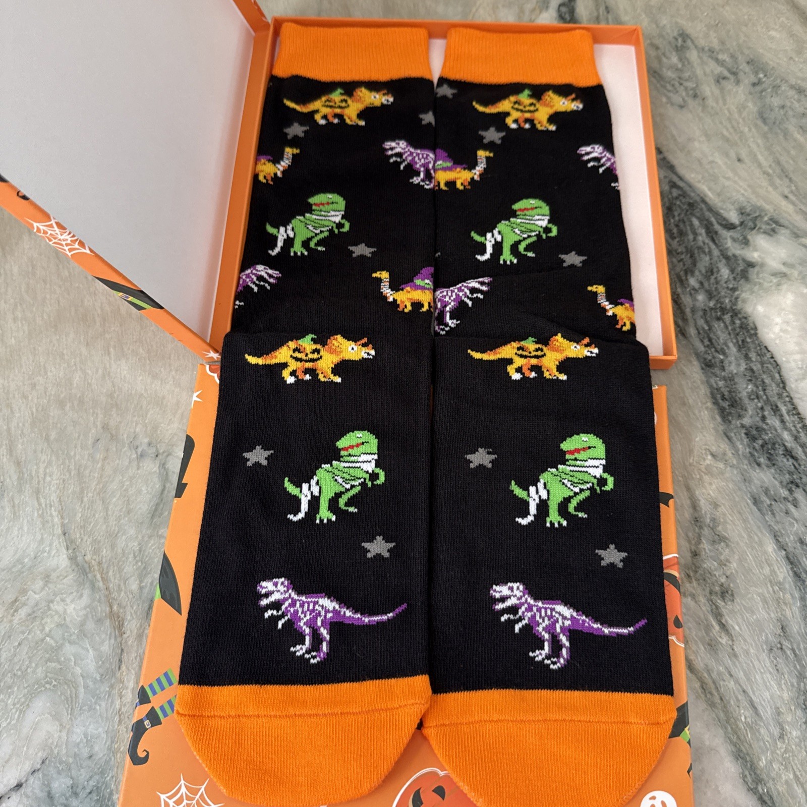 Happypop Halloween Socks New In Box Dinosaur W 7-14 M 6-13