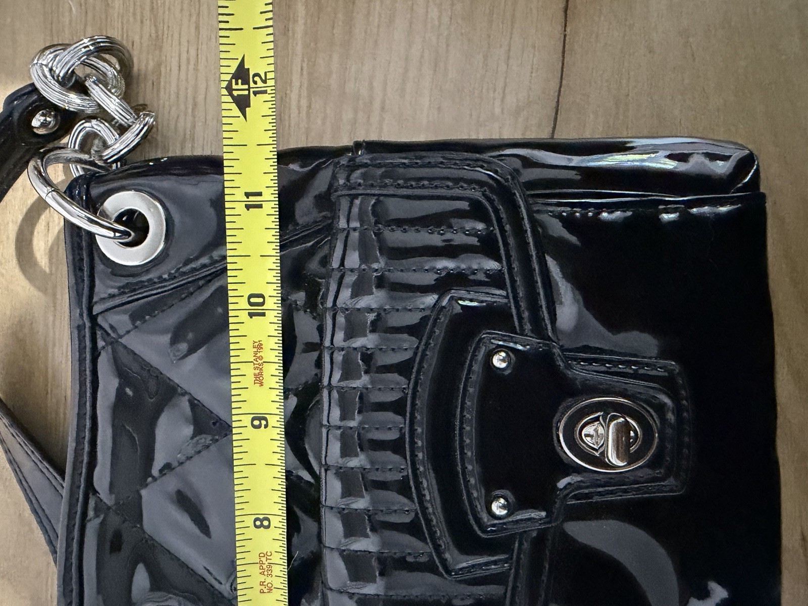 Coach Black Patent Leather Poppy Shoulder Bag 18673 Purse Y2K F