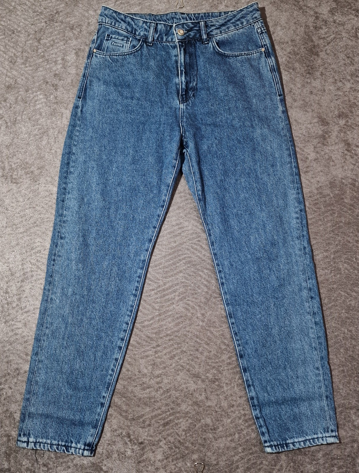 Arox women high waisted mom jeans blue stone wash denim pants size 32
