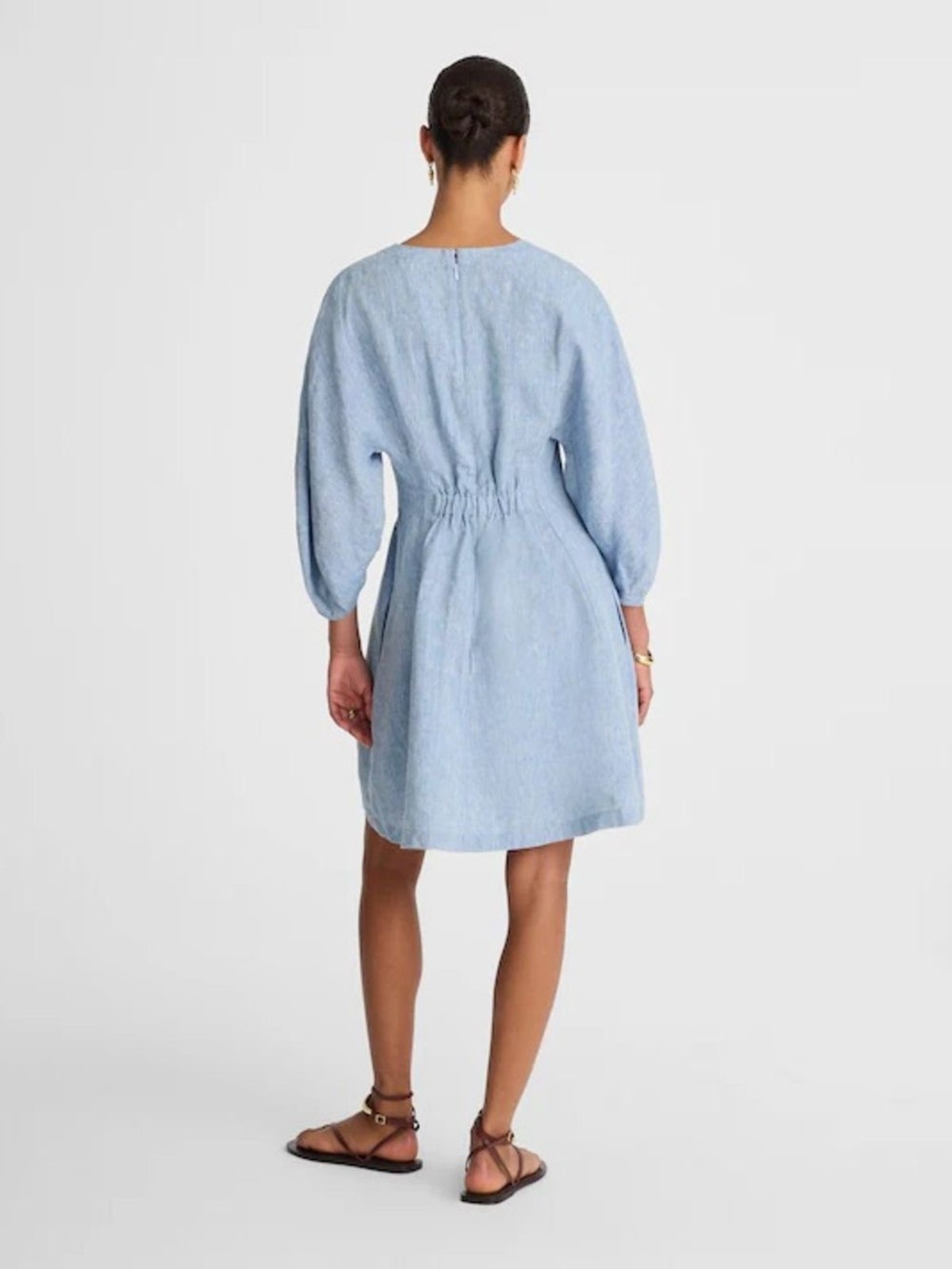 MADEWELL Splitneck Mini Dress in Sunfaded Blue – size 0