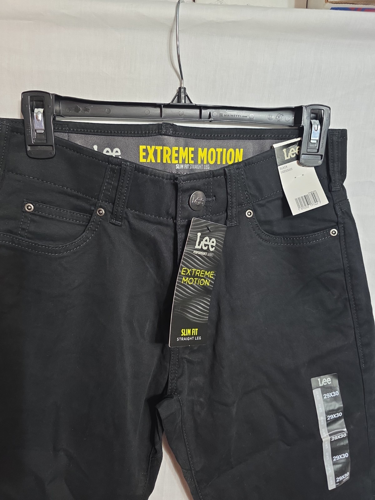 Lee Extreme Motion Black Slim Fit Straight Leg Jeans Pants Mens Size 29×30