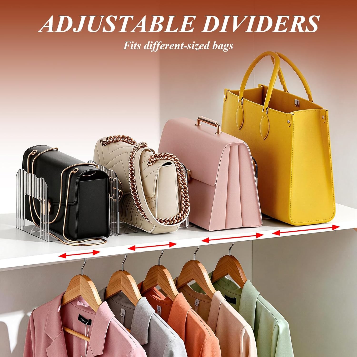 Storage Handbag Storage Shelf Dividers, 1 Set Plastic Clutch Dividers