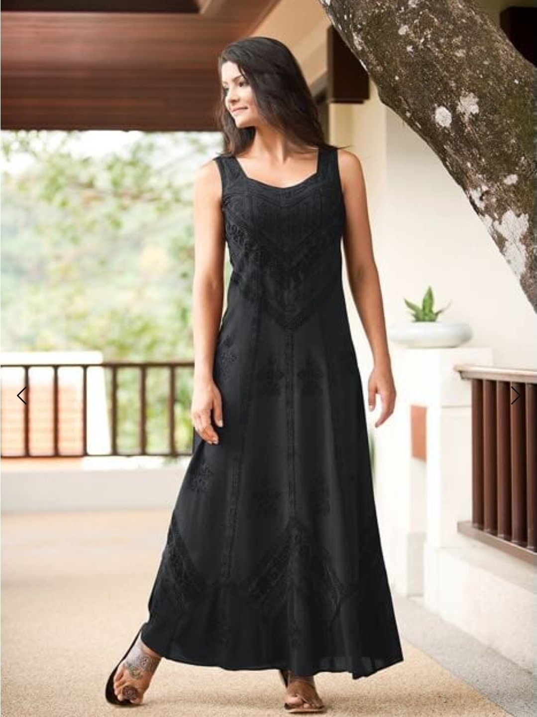 Holyclothing Embroidered Boho Maxi Dress Sz XL/1X Black Whimsigoth Cottagecore