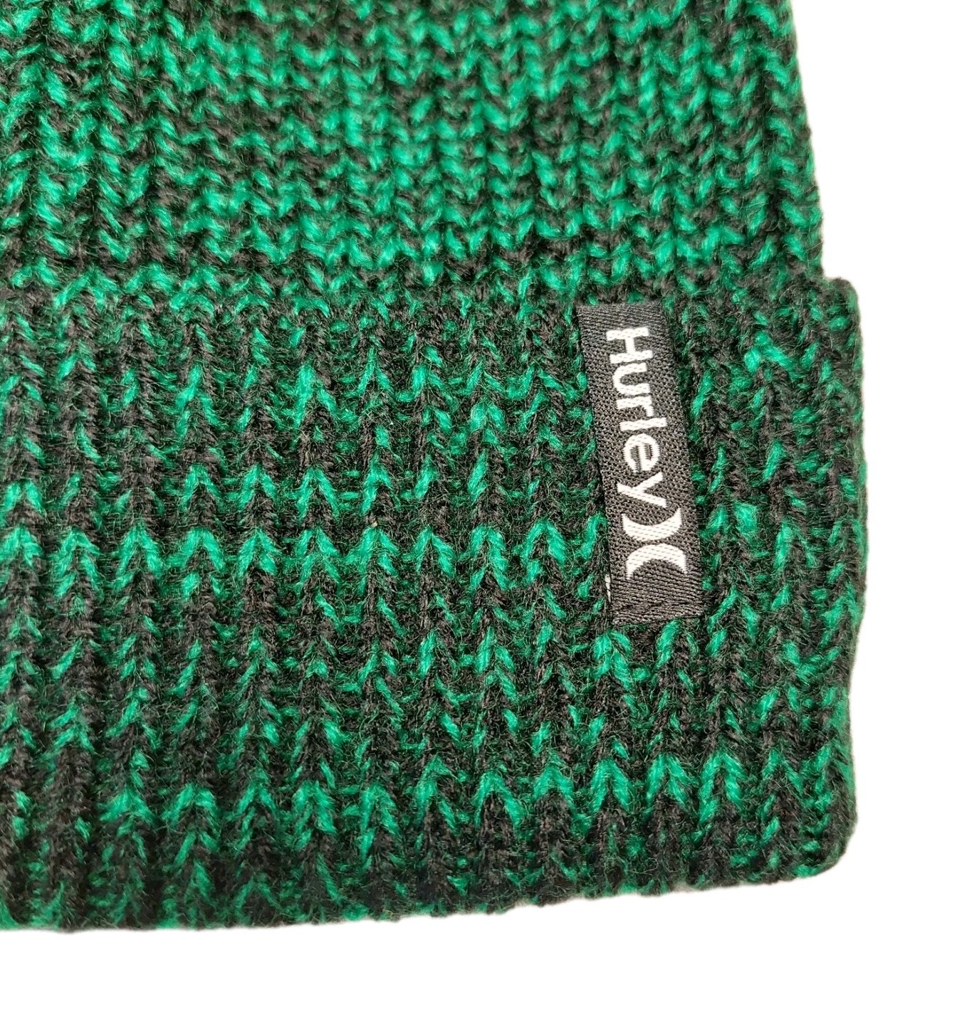 Hurley Max Cuff Beanie ❄️ Winter Knit Hat ❄️ Green/Black Knit