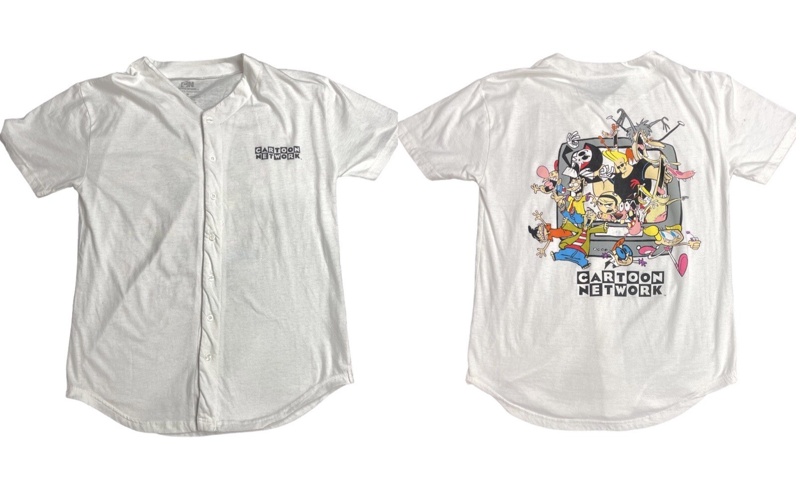 Cartoon Network Baseball Jersey T-Shirt Size Medium Cartoony Characters ￼