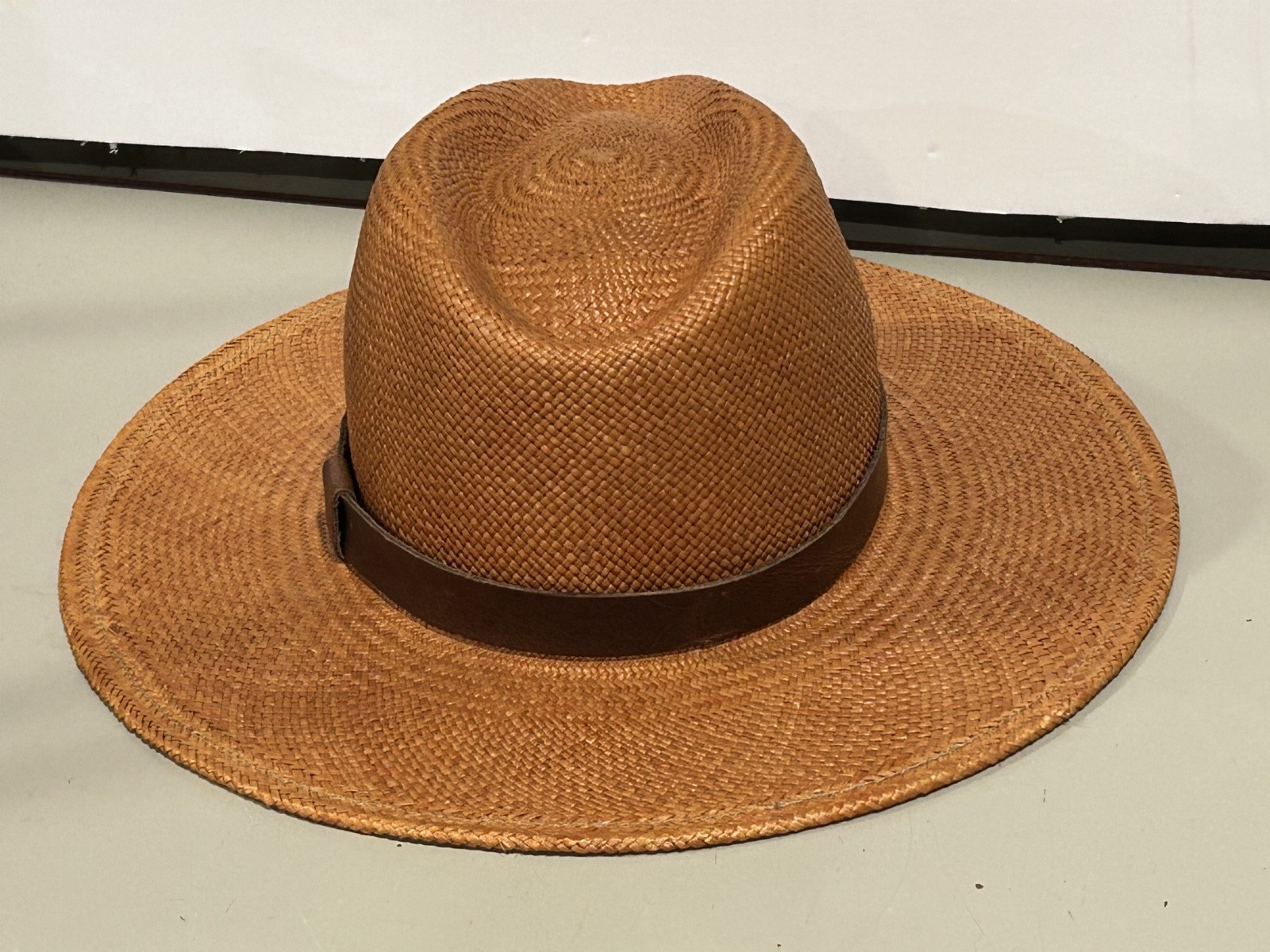 Goorin Bros Toquilla Panama Straw Flat Brim Fedora Hat Sz 7 SHARP – NEW