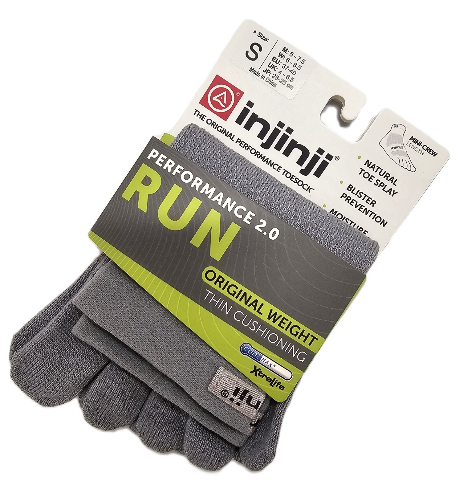Injinji Run Original Weight Mini Crew Toe Socks (Size: Small)