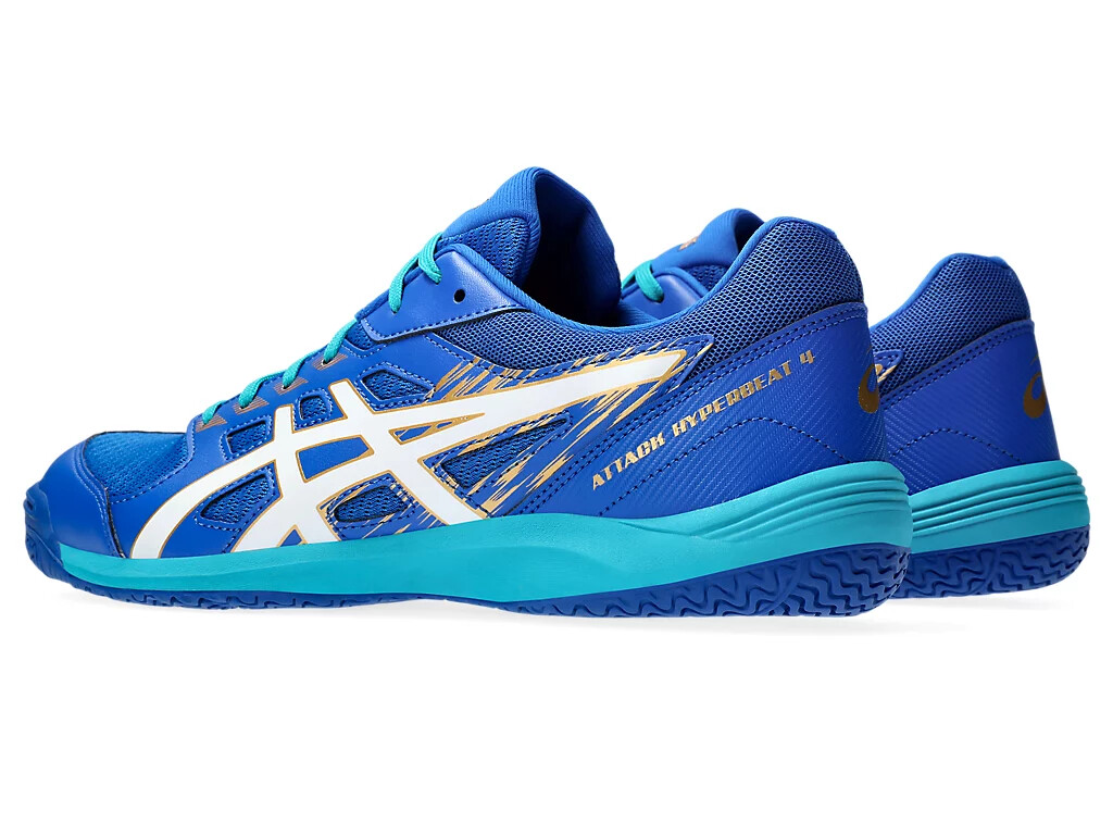 Asics Table Tennis Shoes ATTACK HYPERBEAT 4 Tuna Blue/White 1073A056 401 UNISEX