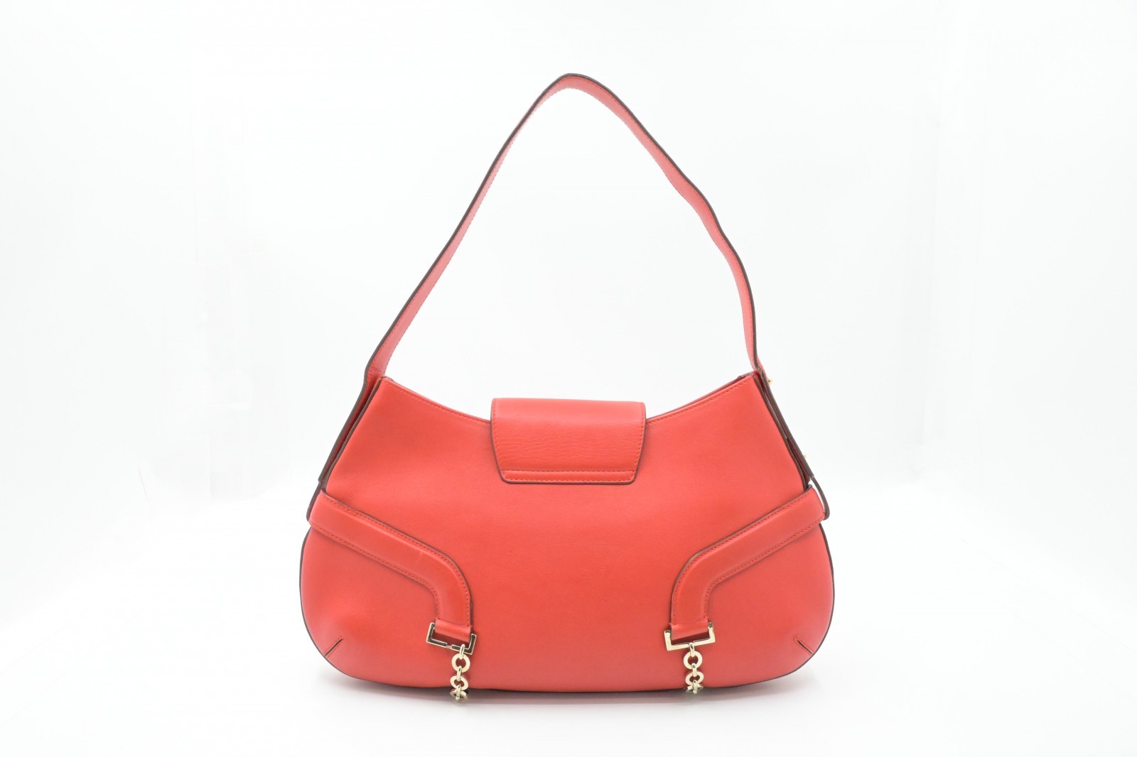 Authentic Ferragamo Gancini One Shoulder Bag, Red