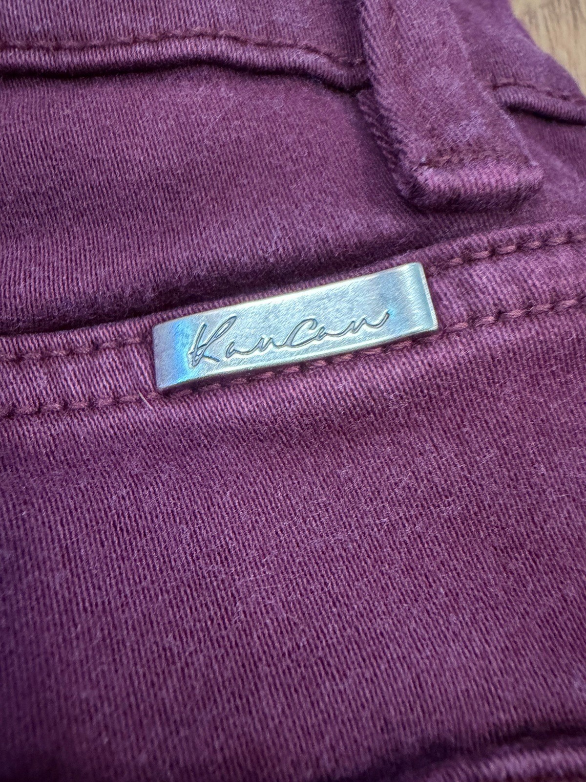 Kancan Womens Size 7/27 Burgundy Skinny Jeans High Rise Button Fly Stretch