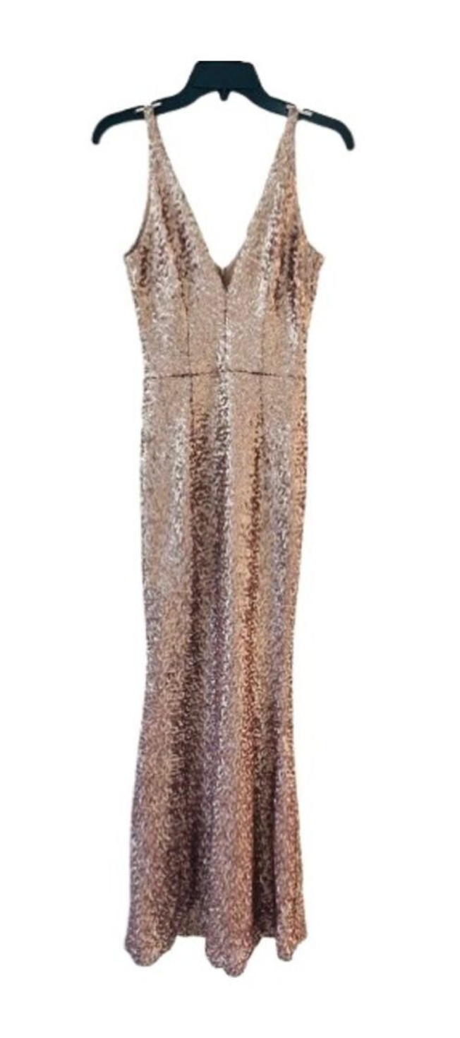 Dress The Population: Harper V-Neck Sleeveless Sequin Mermaid Gown
