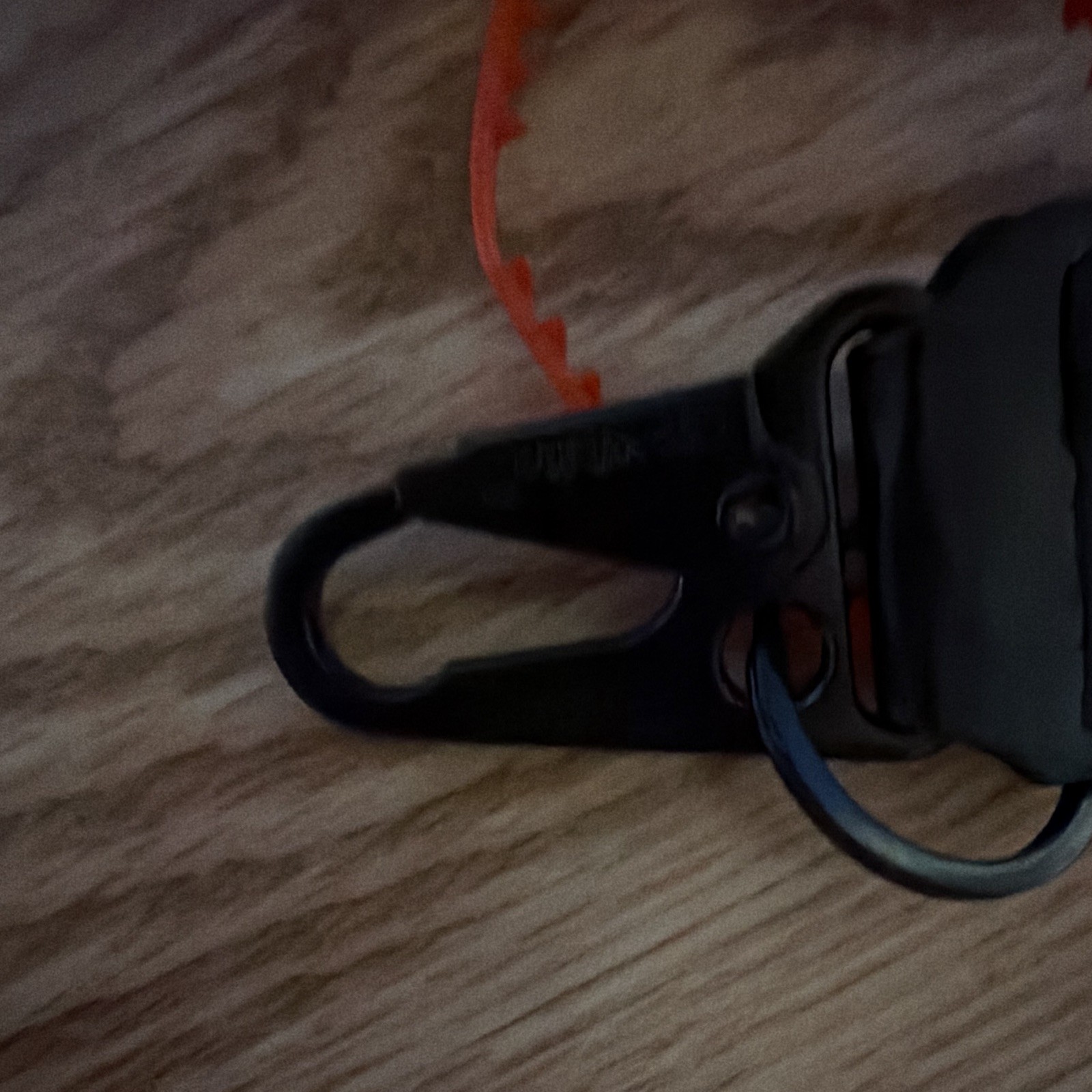 Off-White Orange/Black Logo Strap Key Chain w/ Carabiner, Detachable Nylon