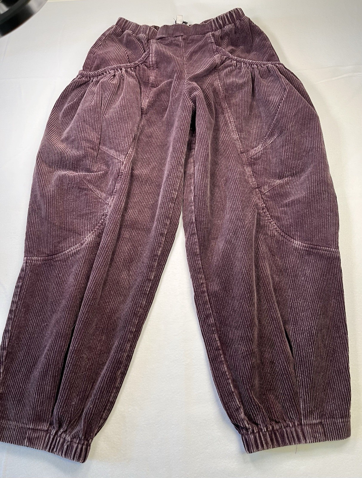 Davi and Dani Purple Corduroy barrel pocket pants Small Jogger Balloon
