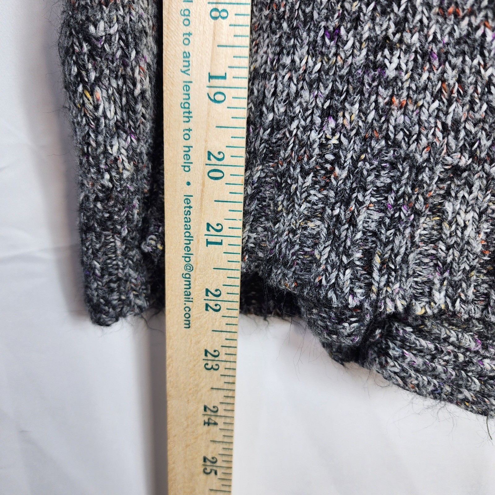 Womens Knit Cardigan Sweater Vest Medium Gray Y2K Chunky Lagenlook Twee Coquette