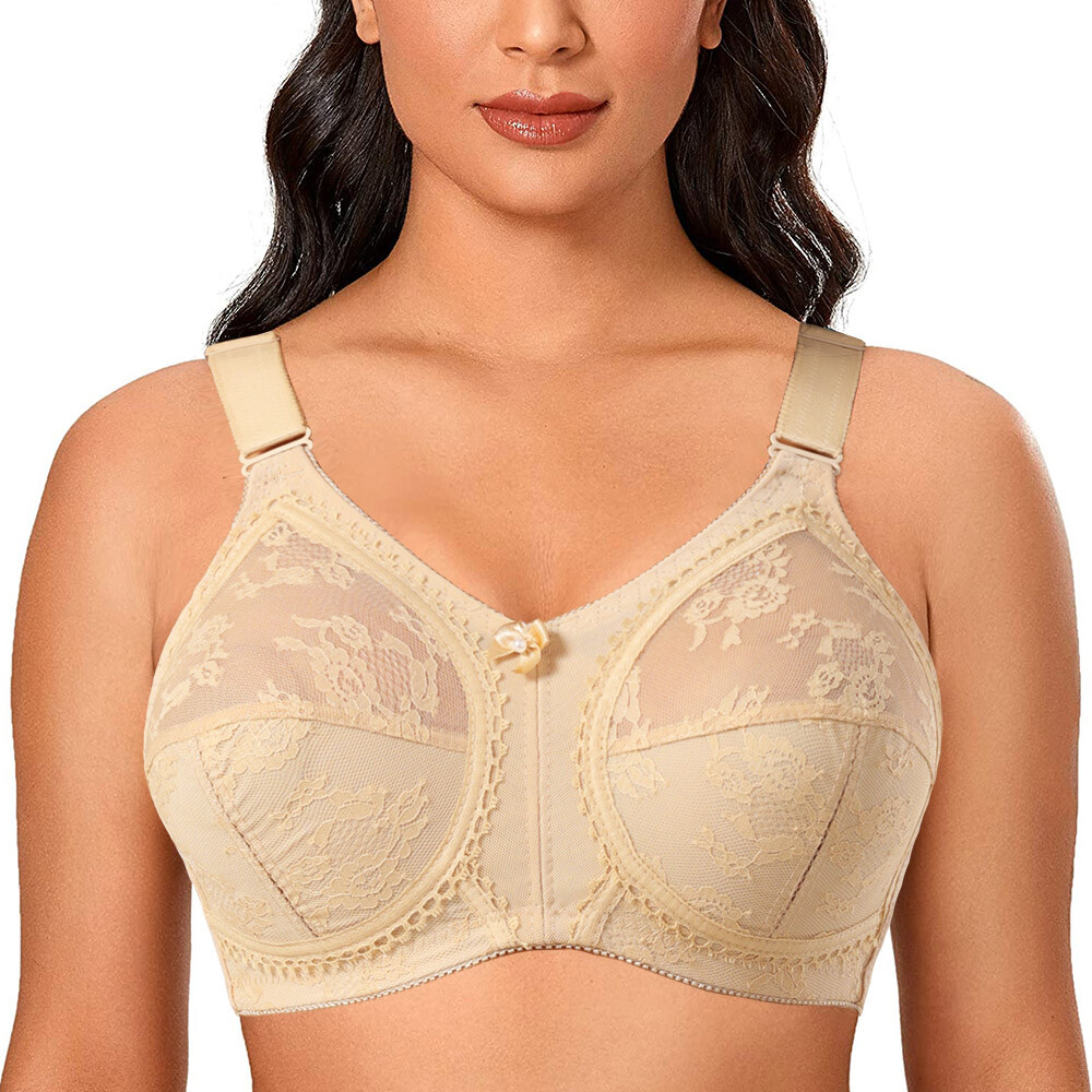 Women Minimizer Bra Unlined Wireless Full Figure Support PLUS SIZE 34-50 CDEFGHI