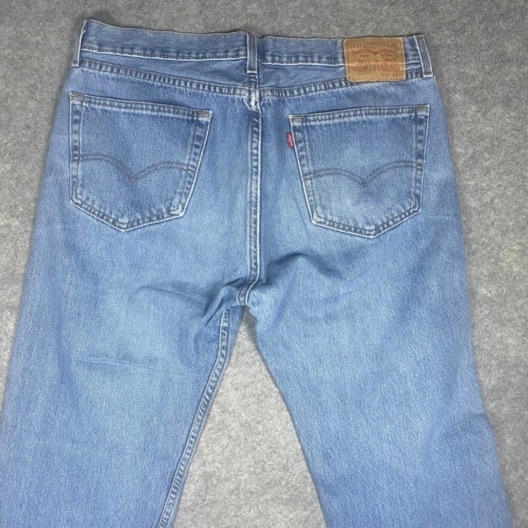 Levi Strauss 505 Mens W36 L32 Blue Denim Straight Fit Jeans Pants