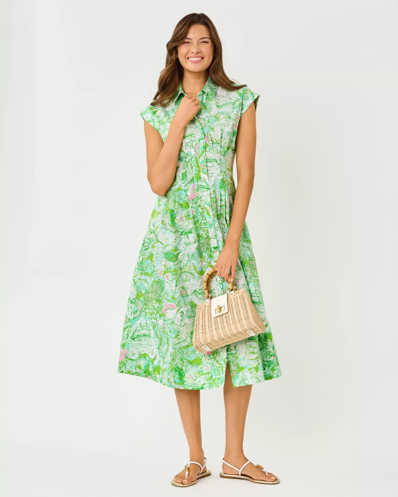NWT LILLY PULITZER Tonya Midi Shirtdress 02 Colors, All Size