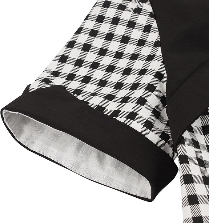 KILLREAL Women’s 50S Retro Rockabilly Short Sleeves Lapel Collar Office Dress
