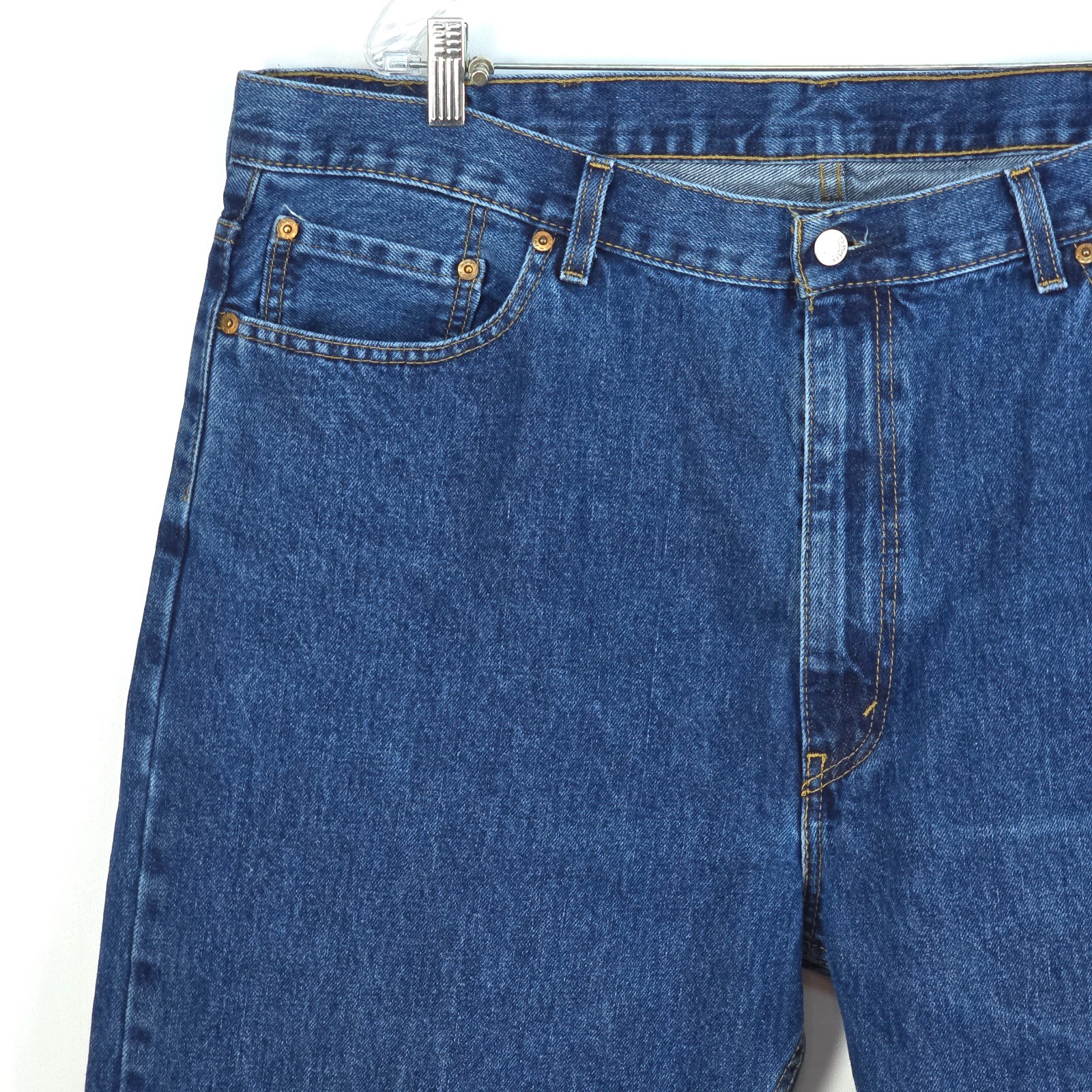 Levi’s 505 Denim Jeans Mens 42×29 (44×29) Dark Wash Regular Fit Straight Leg