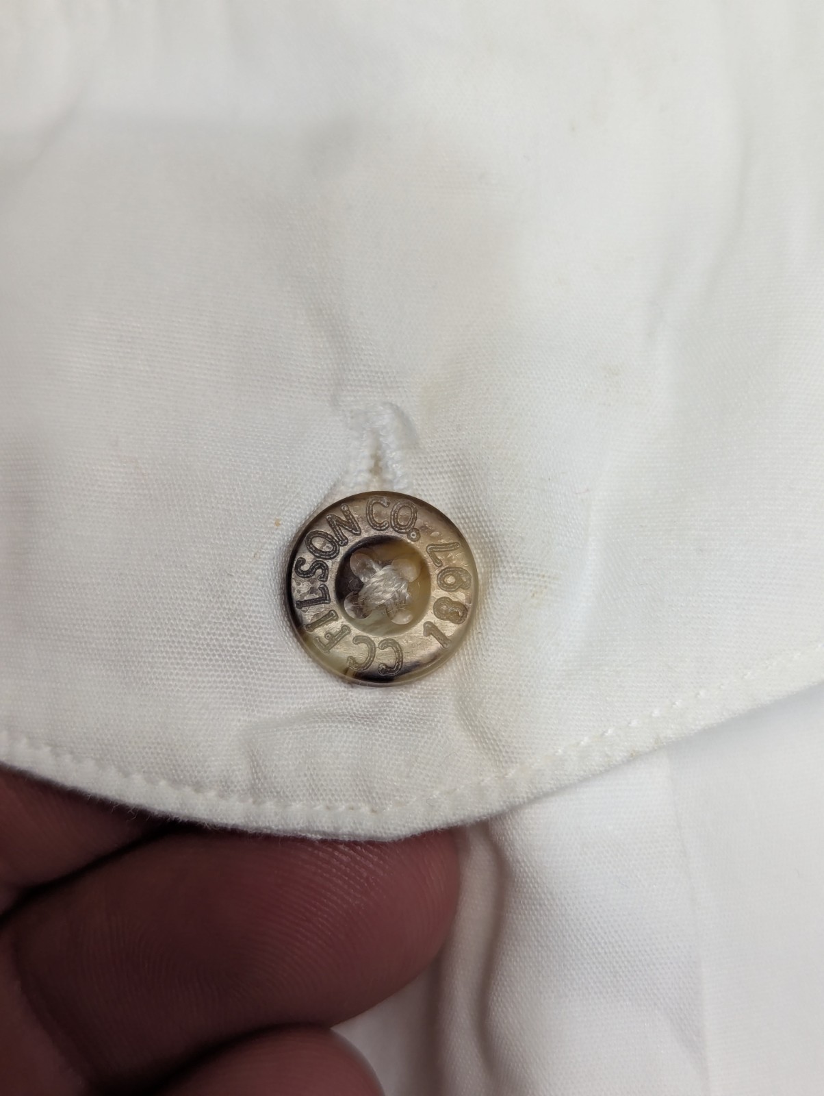 Vintage CC Filson Shirt Mens XL Button Up White Pockets Long Sleeve USA Made
