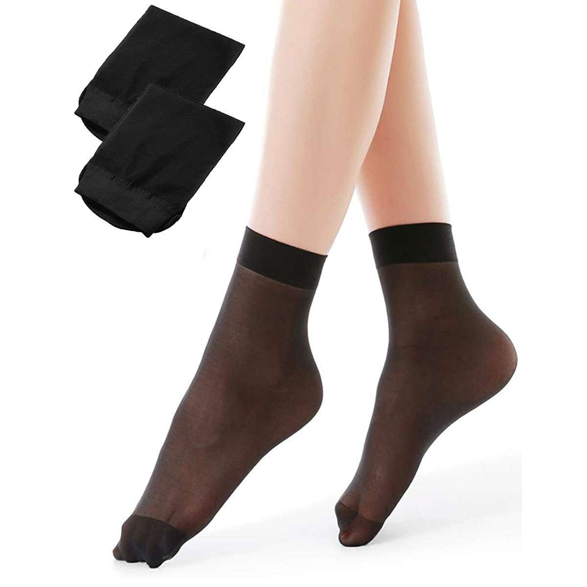 5/10Pairs Women Ankle Socks Nylon Ultra Thin Silk Sheer Outdoor Short Stockings