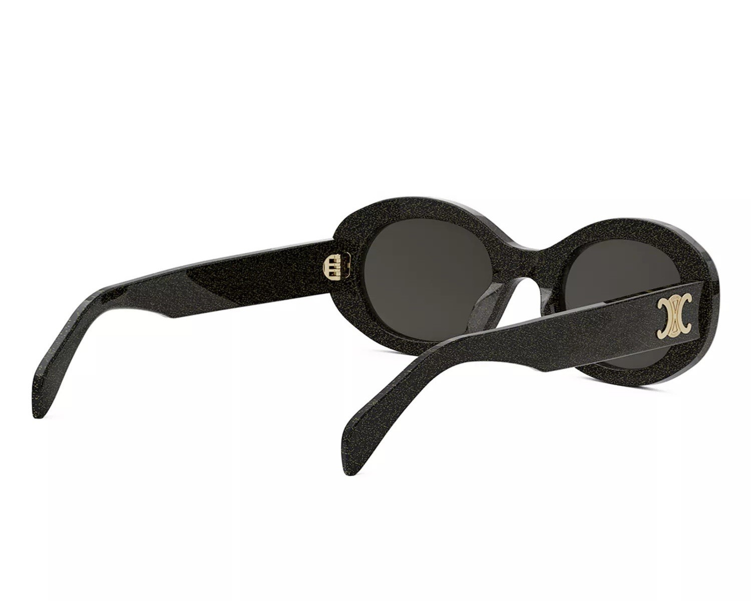 Celine Triomphe CL40194U 01A Shiny Black Smoke Oval Women’s Sunglasses Authentic