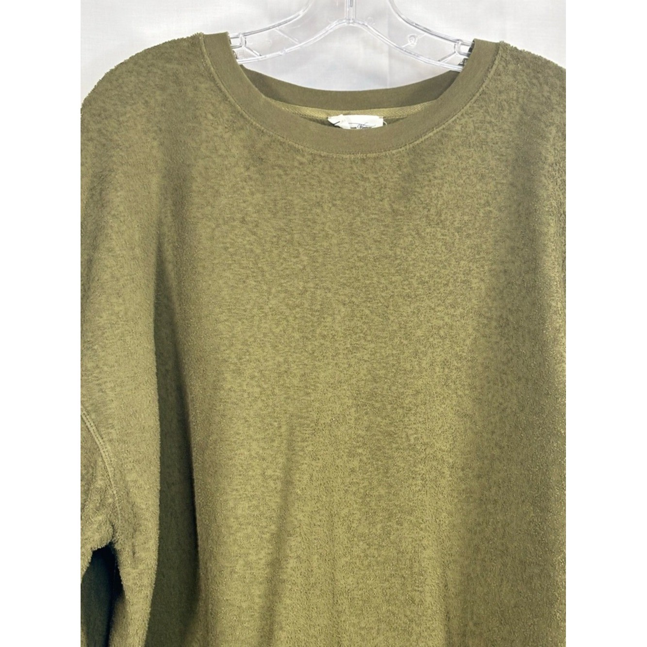 EUC AMERICAN VINTAGE Green Fuzzy Men’s Oversized Crewneck Sweatshirt Size XL