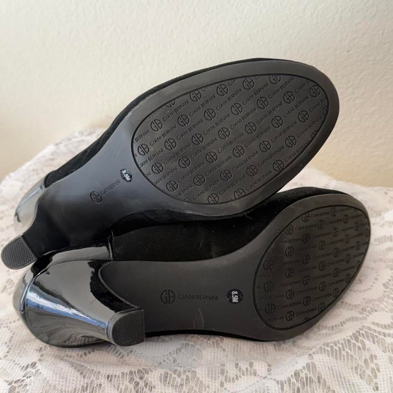 Vintage Giani Bernini black suede leather Mary Jane heels buckle detail size 8.5
